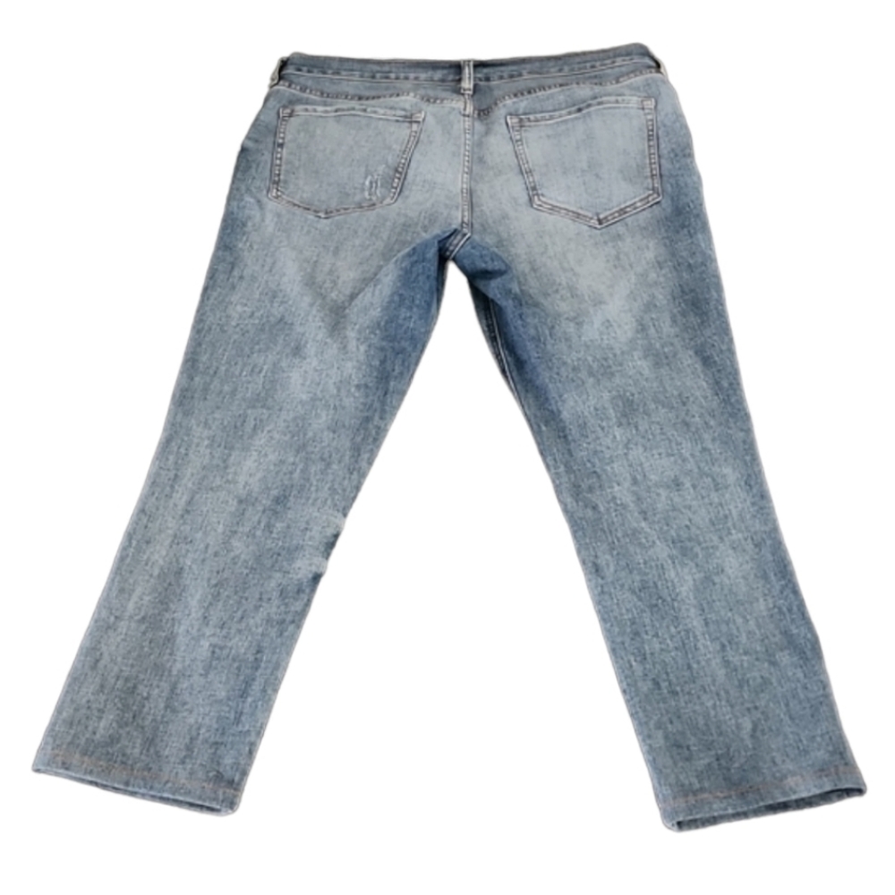 OLD NAVY Boyfriend Straight Ankle Cropped Jeans 36x25 Size 12 Ripped Distressed - Picture 3 of 16